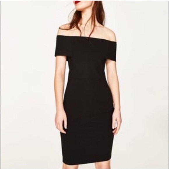NWOT Zara Off-Shoulder Bardot Cocktail Dress - Picture 3 of 4